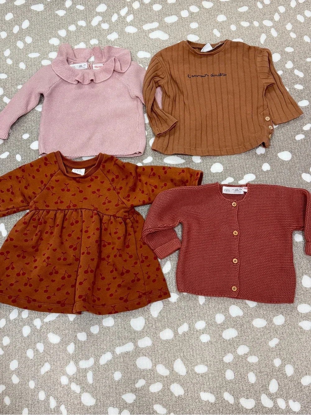Bundle Zara Kids baby girl lot sweater crochet knit dress embroidered cardigan